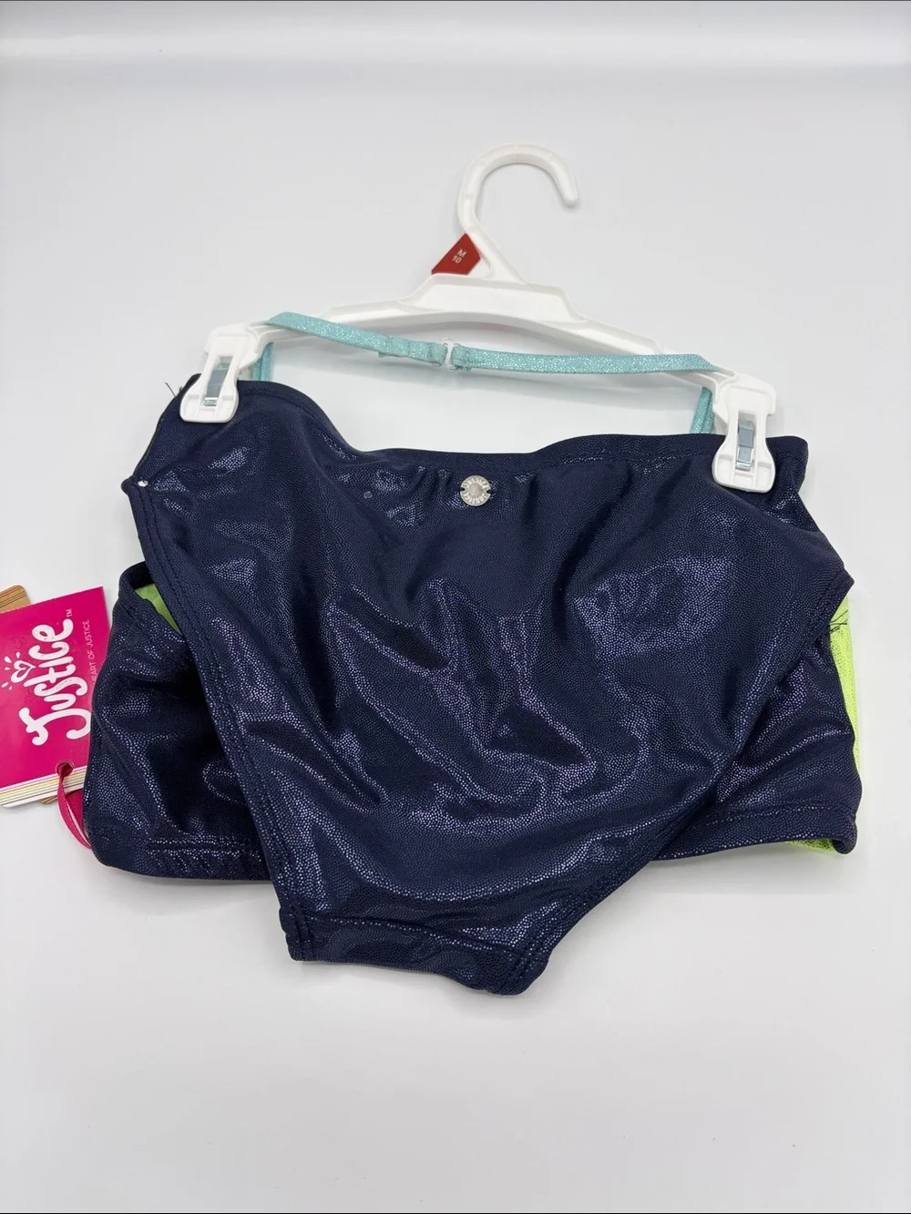 (2)✨Justice✨Girls' Colorblock Tankini Set - Pink, Lime, Aqua, Navy